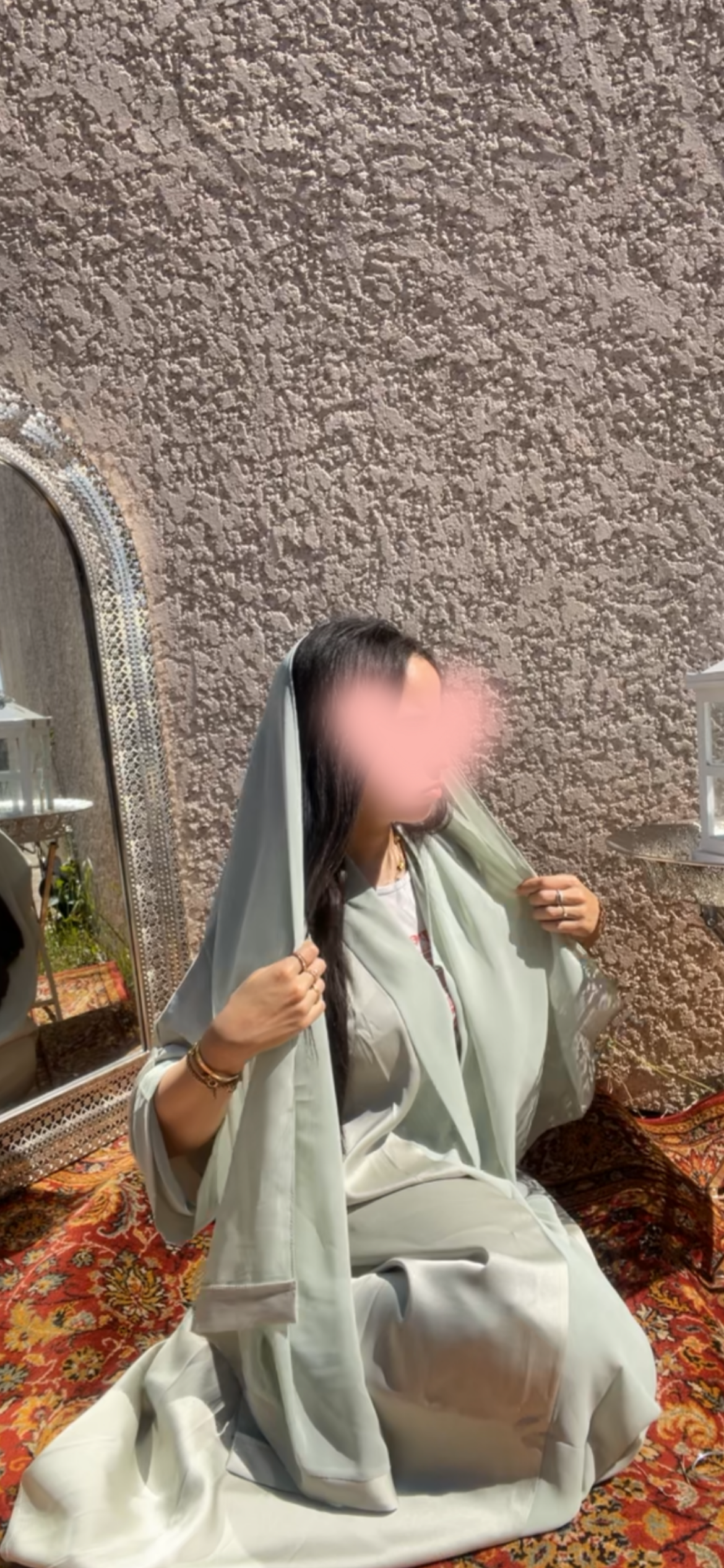 Pistachio Abaya Vert 1 pièce avec Voile