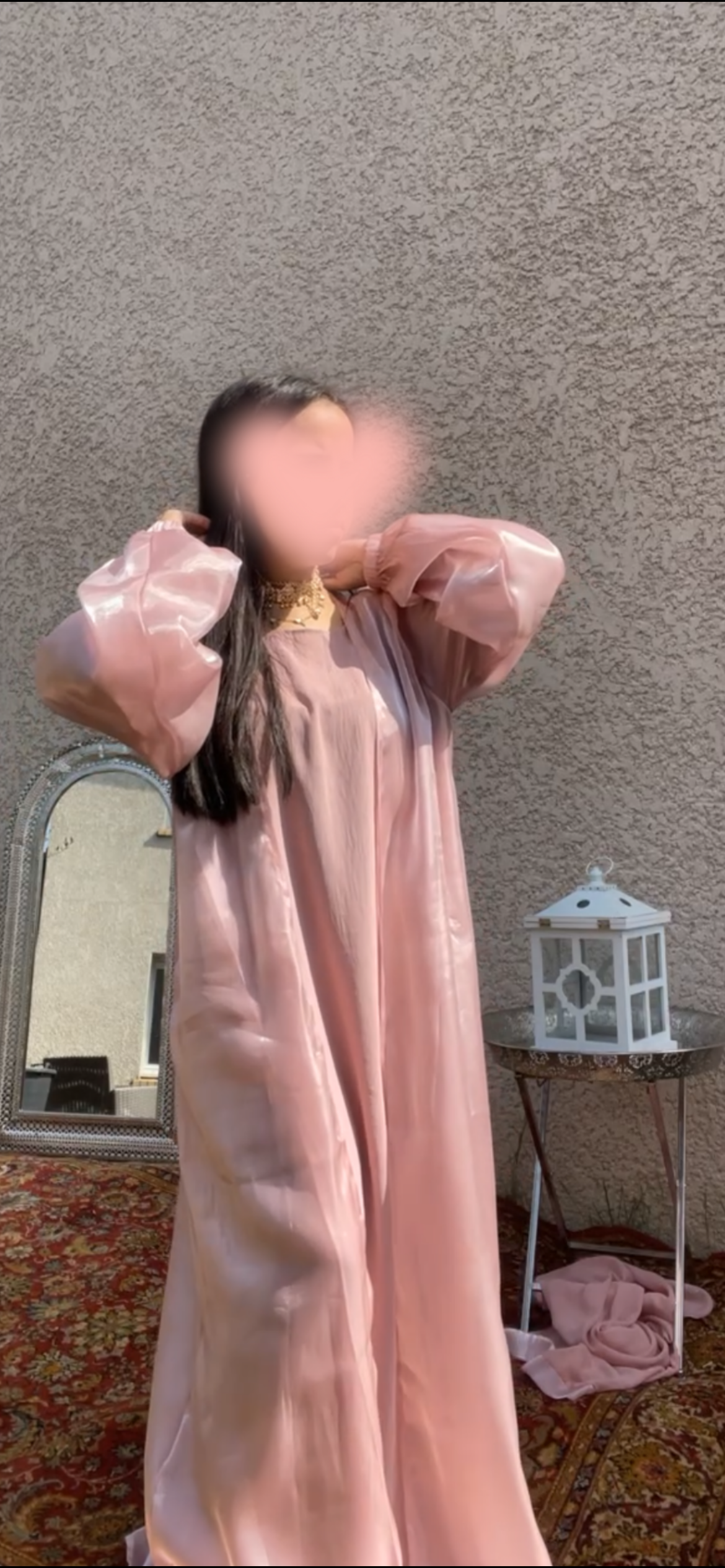 Lollipop Abaya Rose 2 pièces avec Voile