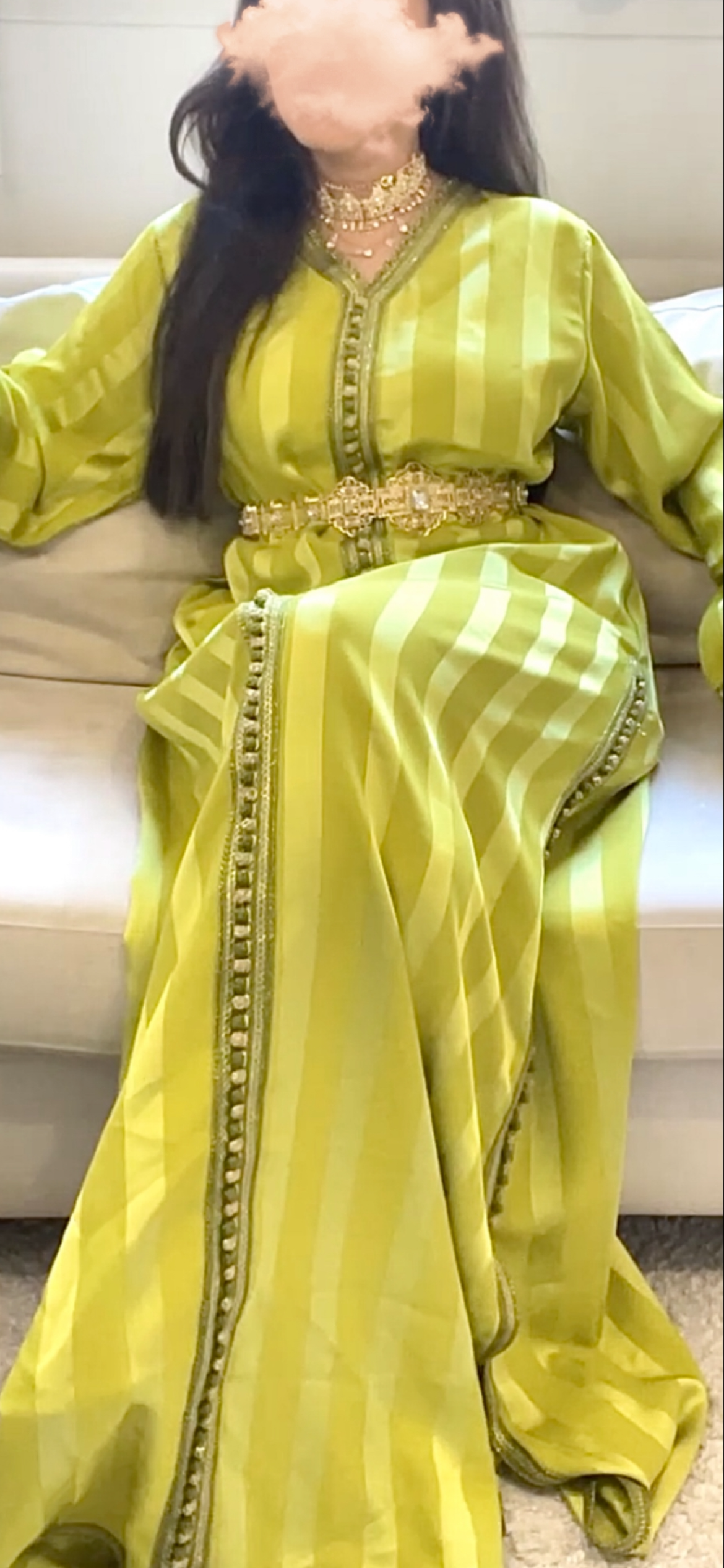 Caftan Vert rayée