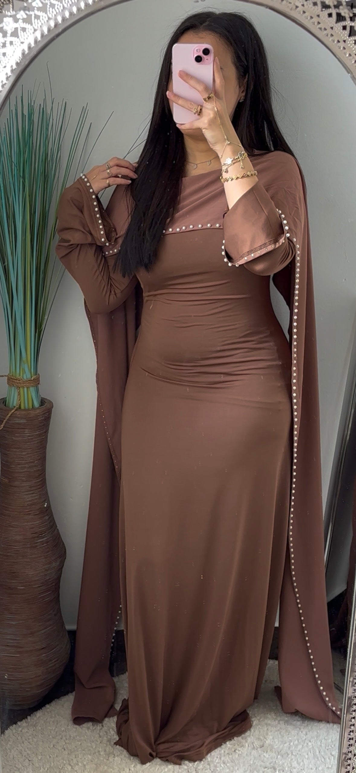 MOCHA - ROBE AVEC CAPE BROWN