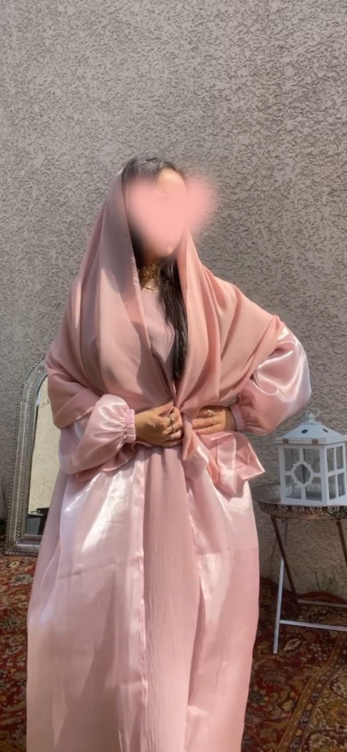 Lollipop Abaya Rose 2 pièces avec Voile