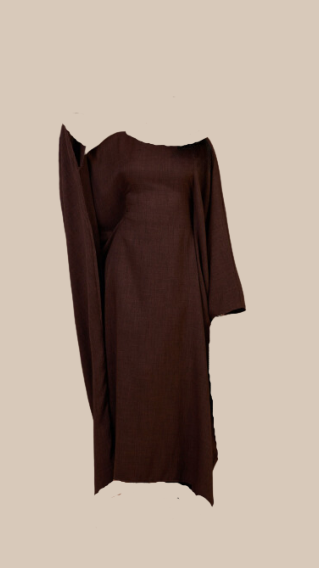 MUSE - ABAYA Marron Papillon Effet Lin