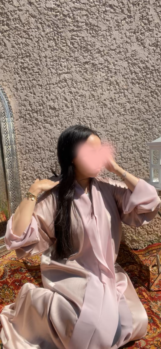 Blush Abaya Rose 1 pièce avec voile