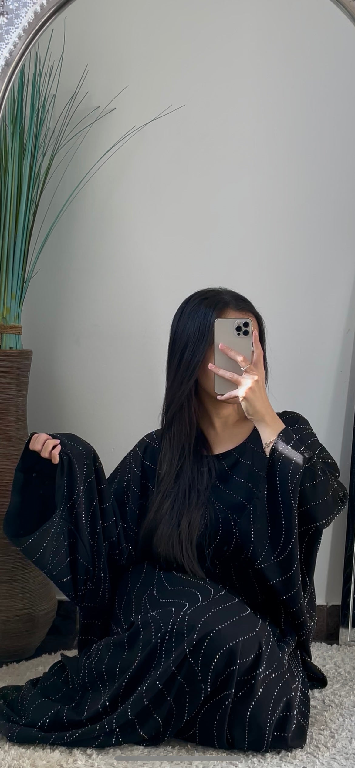 Nuit Trésor - Abaya papillon à strass