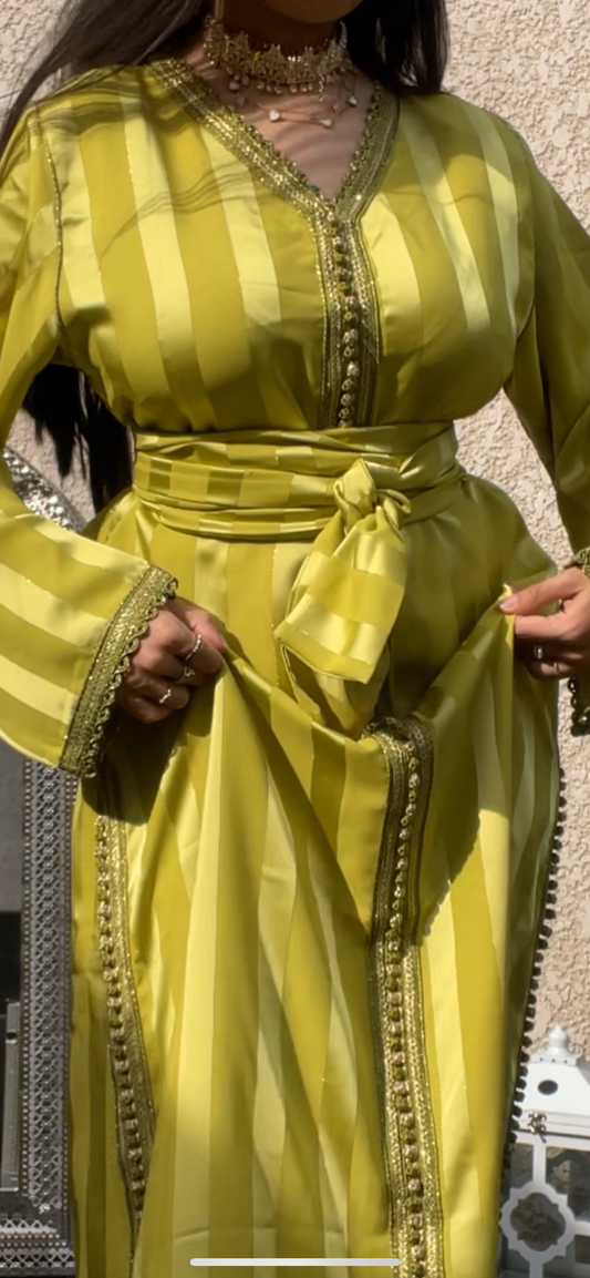 Caftan Vert rayée