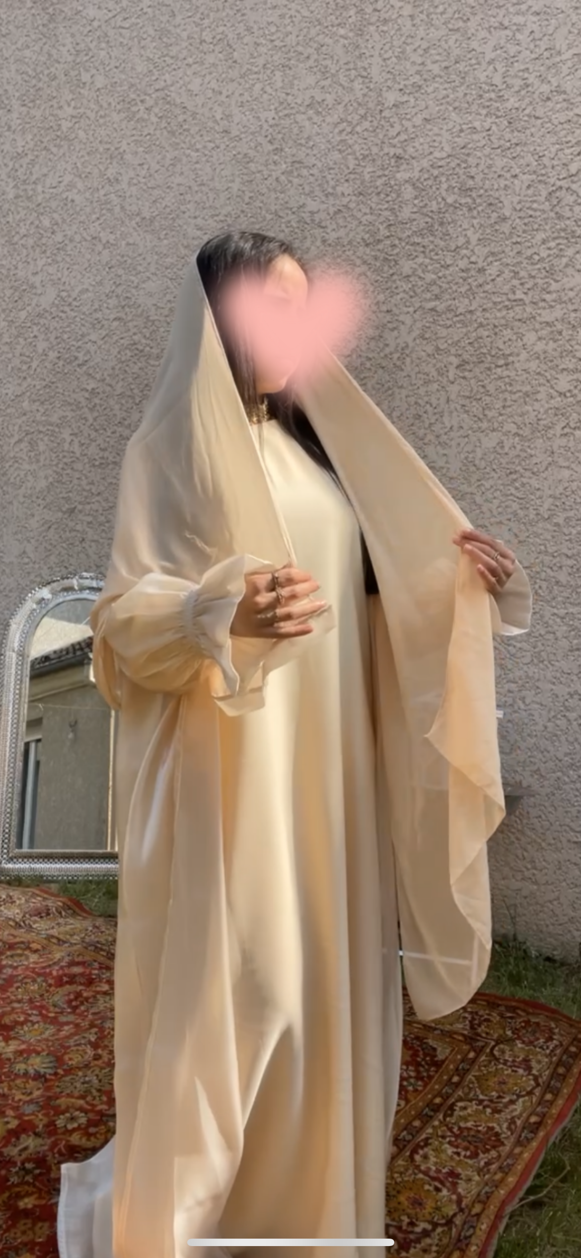 Golden Abaya Doré 2 pièces avec Voile