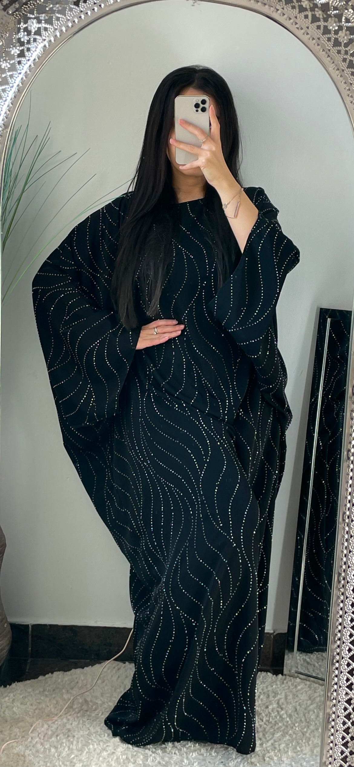 Nuit Trésor - Abaya papillon à strass