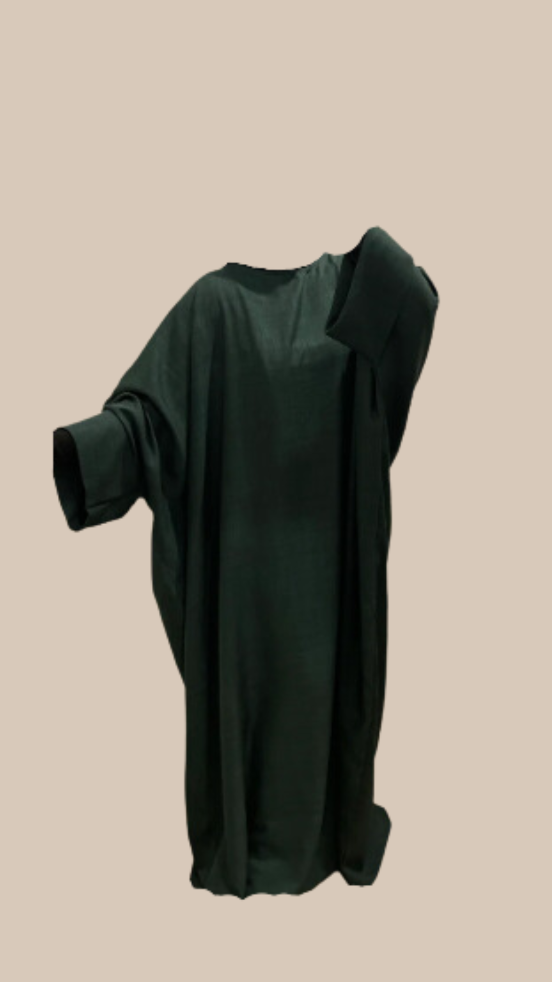 MODESTY Abaya Vert Simple Effet Lin