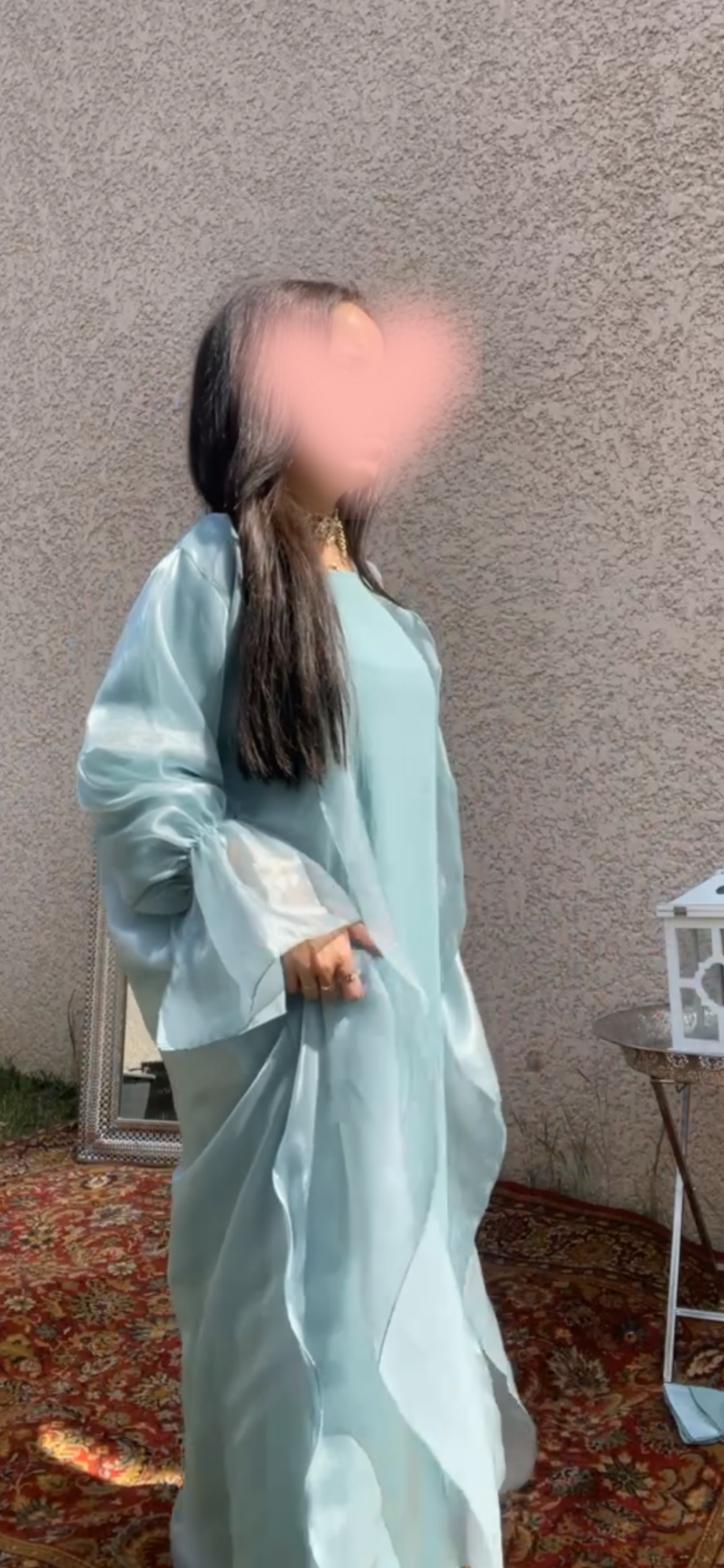 Icy Abaya 2 pièces Bleu Ciel avec Voile