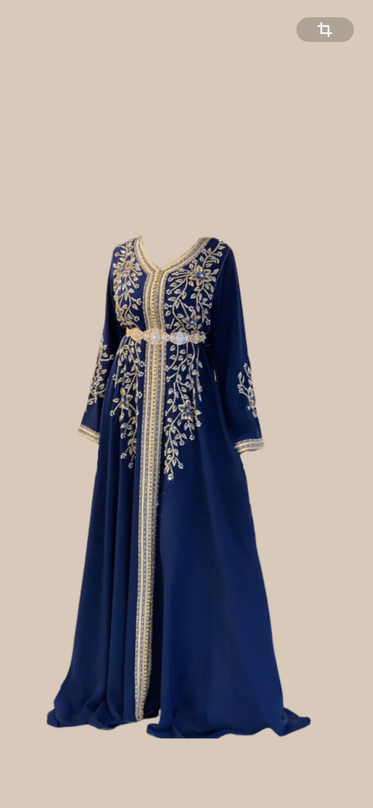 CAFTAN - Bleu Nuit Perlé