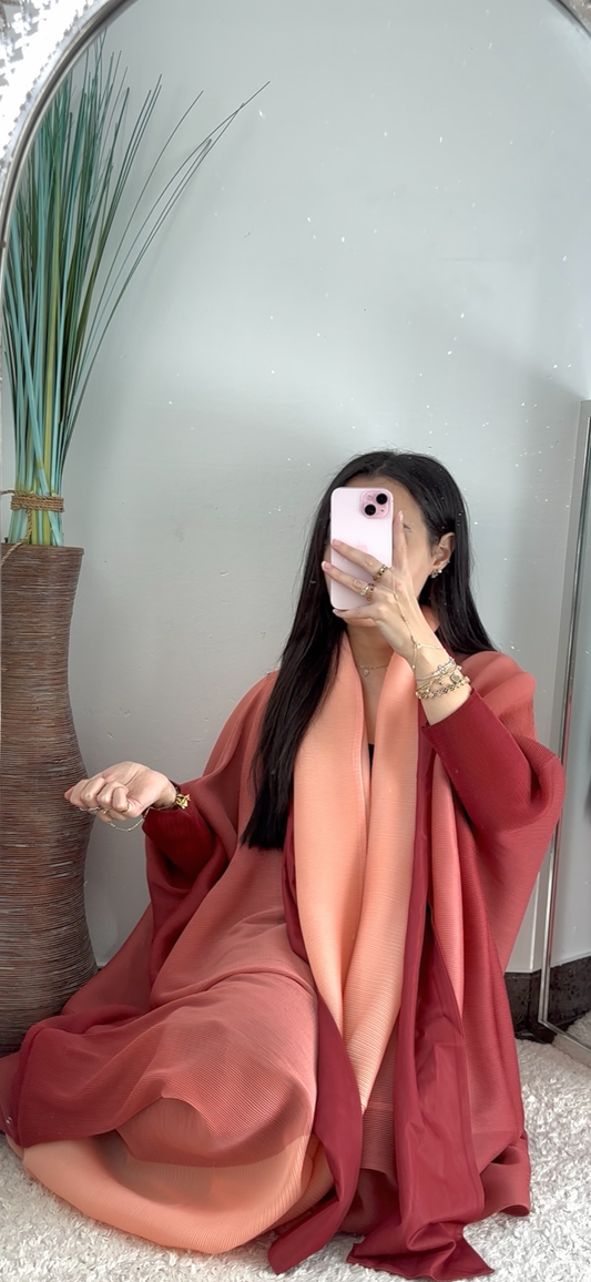 SUNSET RED - ABAYA TIE AND DYE