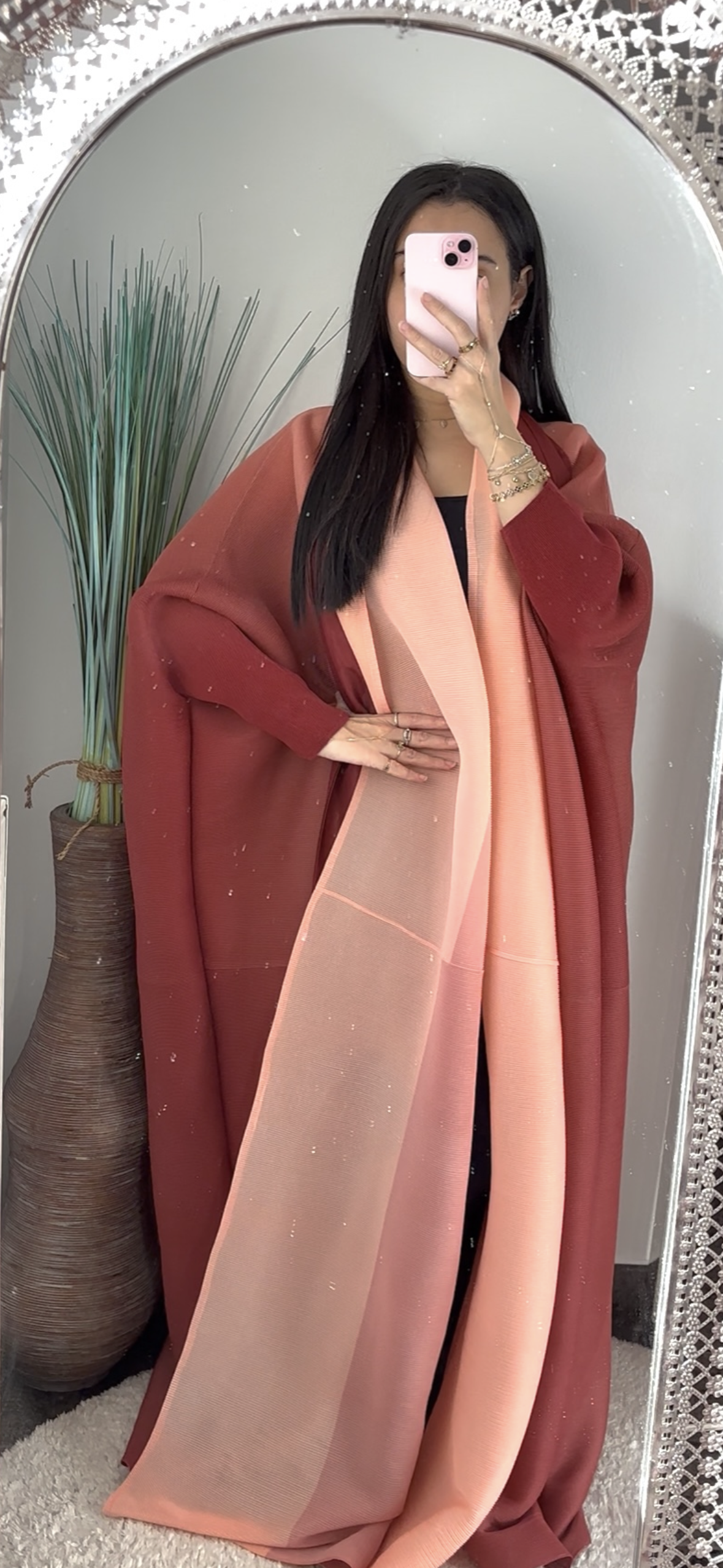 SUNSET RED - ABAYA TIE AND DYE
