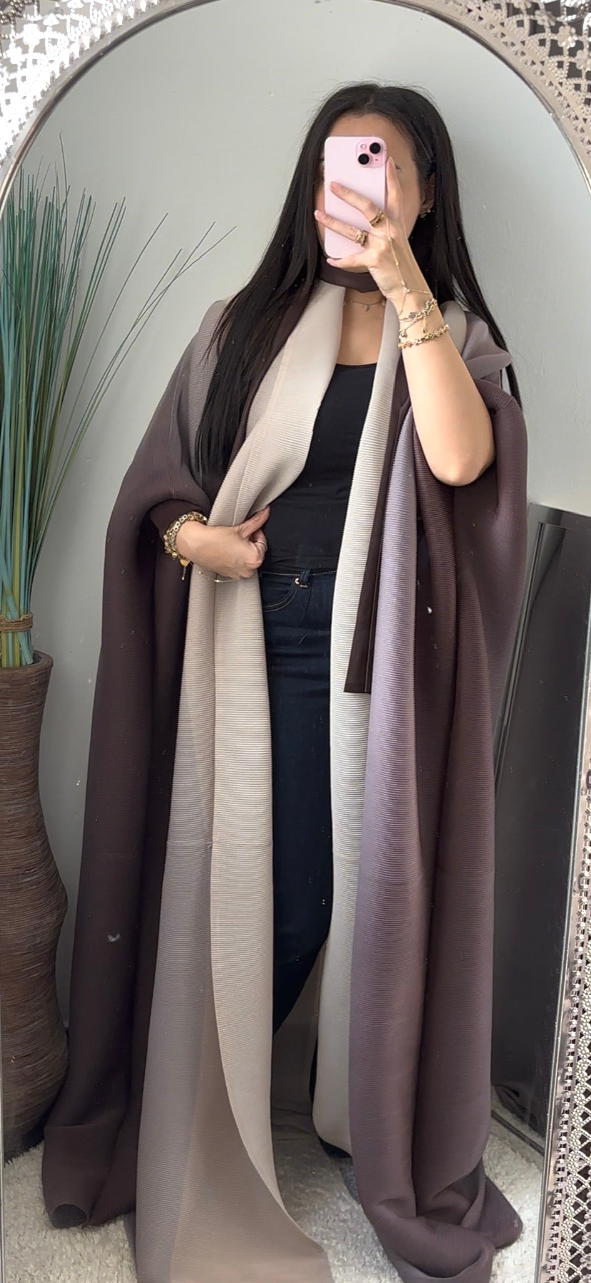 SIGNATURE - ABAYA TIE AND DYE BROWN