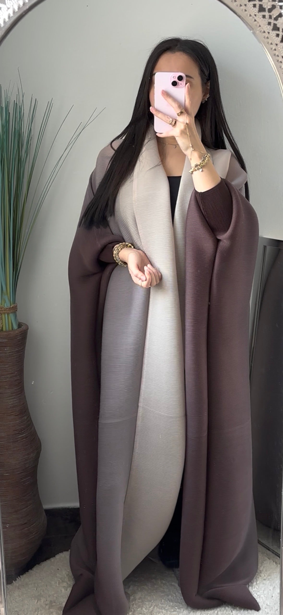 SIGNATURE - ABAYA TIE AND DYE BROWN