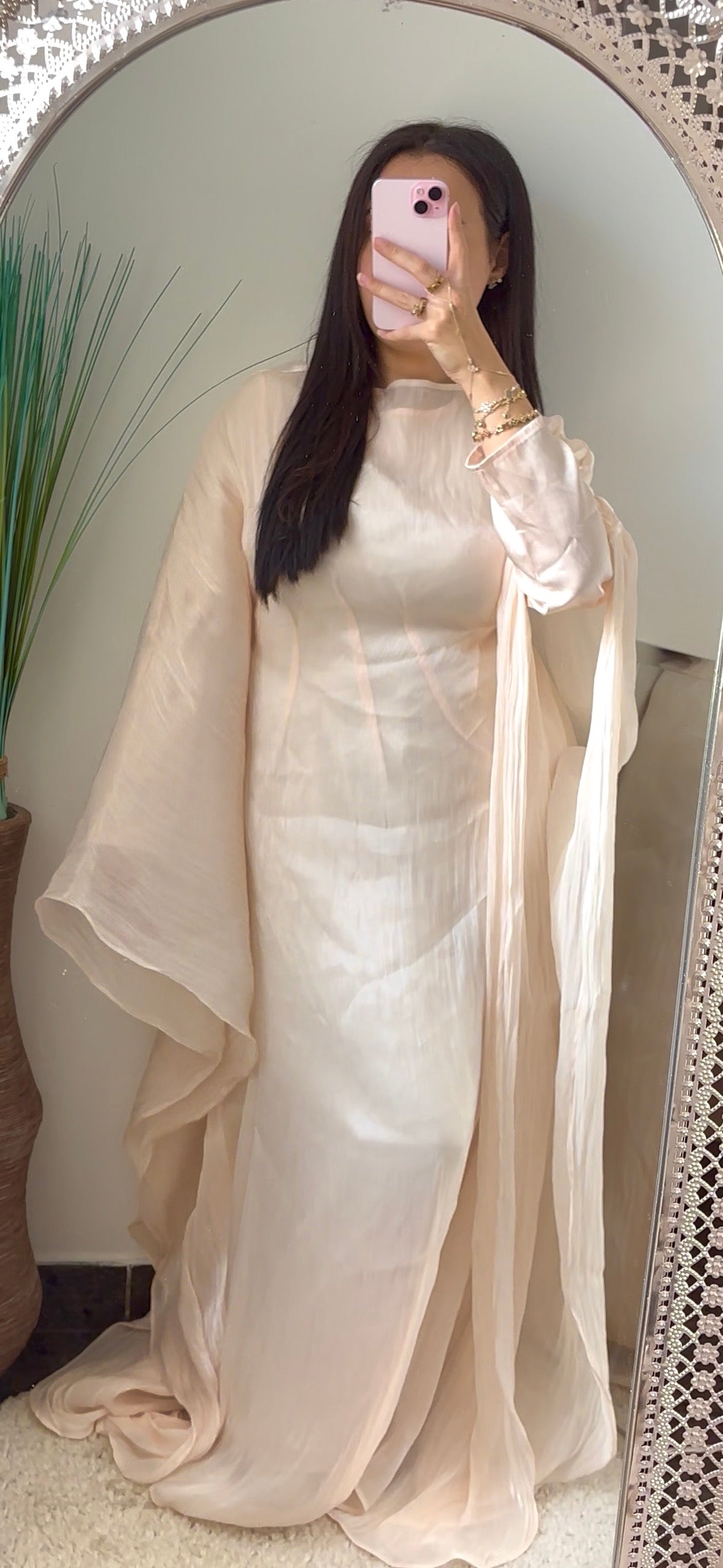 PEACH - ABAYA PAPILLON SCINTILLE